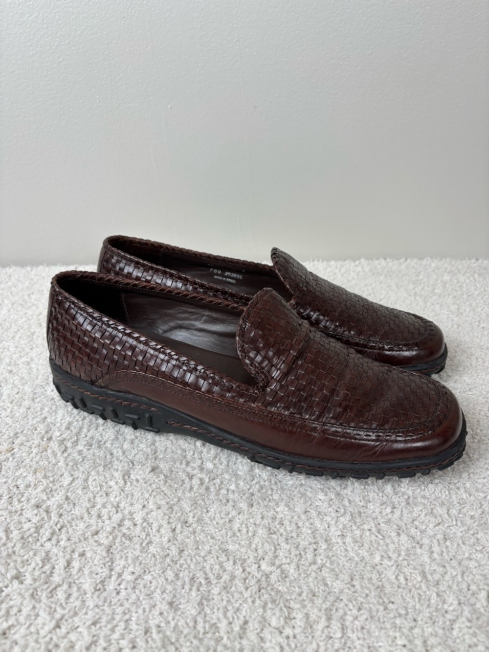 Vtg Cole Haan Country Shoes Womens 11B Brown Adrien Basket Weave Leather Loafer